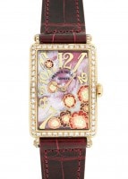 フランクミュラー 952QZ REF D1R ロングアイランド レリーフ ピアニー PG シェル文字盤 クォーツ レザー