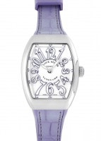 フランクミュラー V29QZ レディース ヴァンガード SS シルバー/パープル文字盤 クォーツ ラバーアリゲーター