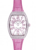 フランクミュラー V29QZD ACBC レディース ヴァンガード レディ ダイヤモンド  SS シルバー/ピンク文字盤 クォーツ ラバーアリゲーター