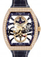 フランクミュラー V45 S6 SQT D YACHT ANC ヴァンガード ヨッティング PG スケルトン文字盤 手巻き ラバーアリゲーター