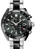 グランドセイコー - スポーツコレクション スプリングドライブ クロノグラフ | GRAND SEIKO | SBGC223 | GMT TI/CE 黒文字盤 スプリングドライブ ブレスレット | 委託品 | 中古 |