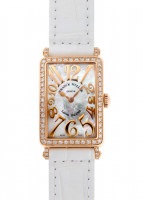 フランクミュラー - ロングアイランド レリーフ ベゼル | FRANCK MULLER | 902QZ D 1R REL | １重ダイヤモンド RG ホワイトシェル文字盤 クオーツ レザー |
