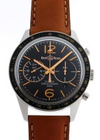 ベル&ロス - スポーツ ヘリテージ クロノグラフ | BELL & ROSS | BRV126-FLY-GMT/SCA | SS 黒文字盤 自動巻き レザー | 未使用品