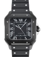 カルティエ - サントス ドゥ カルティエ LM | CARTIER | WSSA0039 | SS(ADLC) 黒文字盤 自動巻き ラバー | 中古