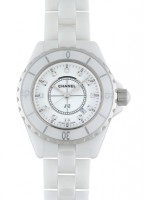 シャネル - レディース J12 | CHANEL | H1628 | 33mm セラミック 白文字盤/12Pダイヤモンド クォーツ ブレスレット