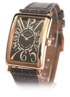 フランクミュラー 902QZ レディース ロングアイランド PG 黒文字盤 クォーツ レザー