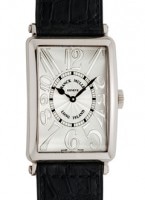 フランクミュラー 1200SC RELIEF ロングアイランド レリーフ SS シルバー文字盤 自動巻き レザー