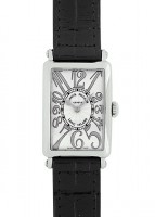 フランクミュラー 902QZ RELIEF レディース ロングアイランド レリーフ SS シルバー文字盤 クオーツ レザー(艶あり)