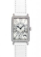 フランクミュラー 902QZD RELIEF レディース ロングアイランド レリーフ ダイヤモンドケース SS シルバー文字盤 クォーツ レザー