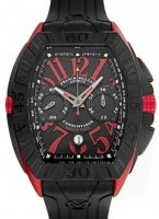 フランクミュラー 9900CCGP GER コンキスタドール グランプリ クロノグラフ TI&ERG 黒文字盤 自動巻き レザー