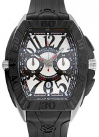 フランクミュラー 9900CCGP コンキスタドール グランプリ クロノグラフ TI シルバー文字盤 自動巻き レザー