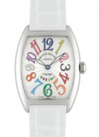 フランクミュラー 7502QZCOLDRM ボーイズ カラードリーム SS シルバー文字盤 クォーツ レザー(白)