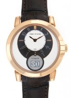ハリーウィンストン - ミッドナイト ビッグデイト | HARRY WINSTON | MIDABD42RR001 | 18KRG 白文字盤 1Pダイヤモンド 自動巻き レザー