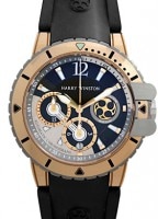 ハリー ウィンストン - オーシャン ダイバー クロノグラフ ザリウム&RG | HARRY WINSTON | OCEACH44RZ005 | 黒文字盤 自動巻き ラバー