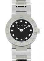 ブルガリ BB23BSS/12 レディース ブルガリブルガリ 23mm SS 黒文字盤/12Pダイヤモンド クォーツ ブレスレット