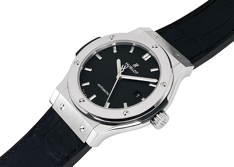【新品未使用】ＨＵＢＬＯＴ　クラシックフュージョン　アリゲーターストラップ 新品】HUBLOT クラシック・フュージョン ストラップ ブラック