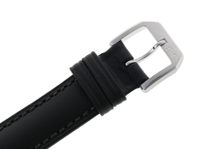 【正規品】新品未使用  IWC 黒レザーベルト 4295 IWC用 互換レザーベルト Dバックル付き ブラック/シルバー