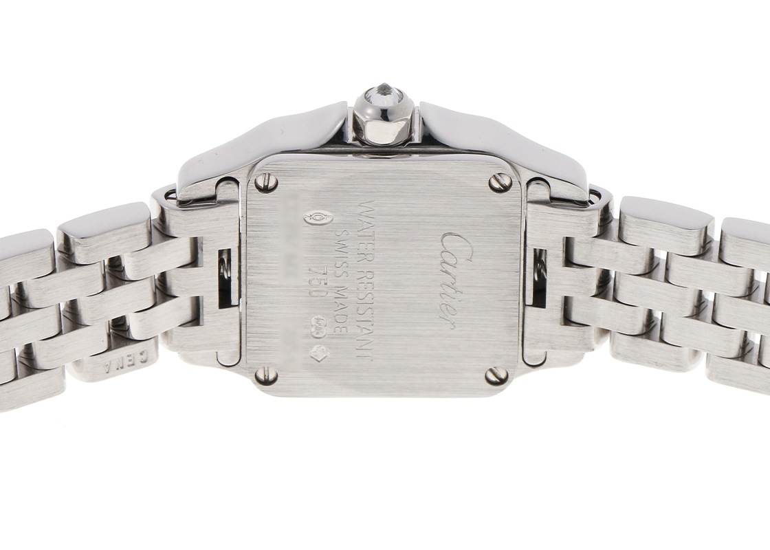 カルティエ Cartier 腕時計 サントス ミニ ドゥモワゼル WF902005 ダイヤベゼル スクエア ホワイト文字盤 ブラック アリゲーター レザーベルト K18WG クオーツアナログ 【中古】 WF902005 ホワイト Cartier（カルティエ）ミニサントス ドゥ モワゼル