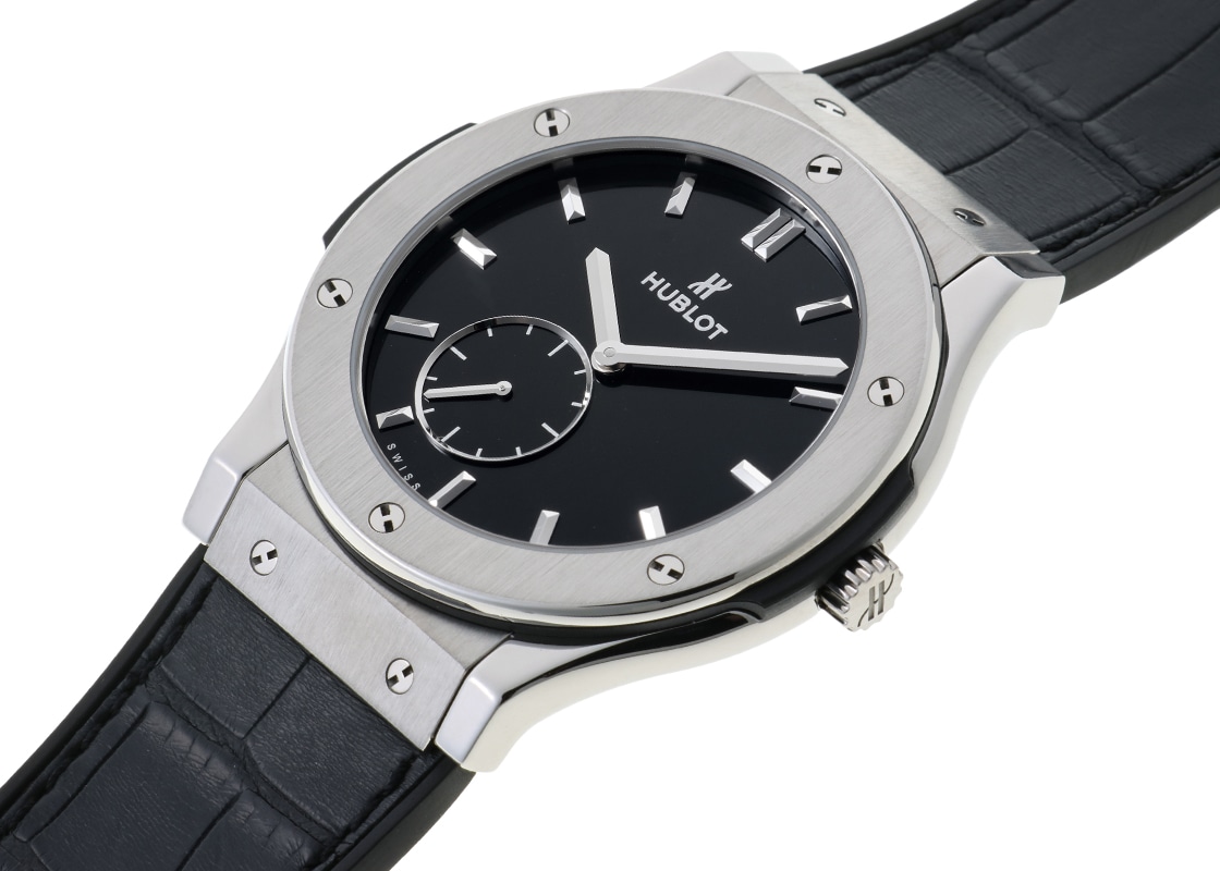 ウブロ HUBLOT クラシックフュージョン 純正ストラップ 黒レザーラバー中古 ウブロ HUBLOT クラシックフュージョン 純正ストラップ 黒レザー