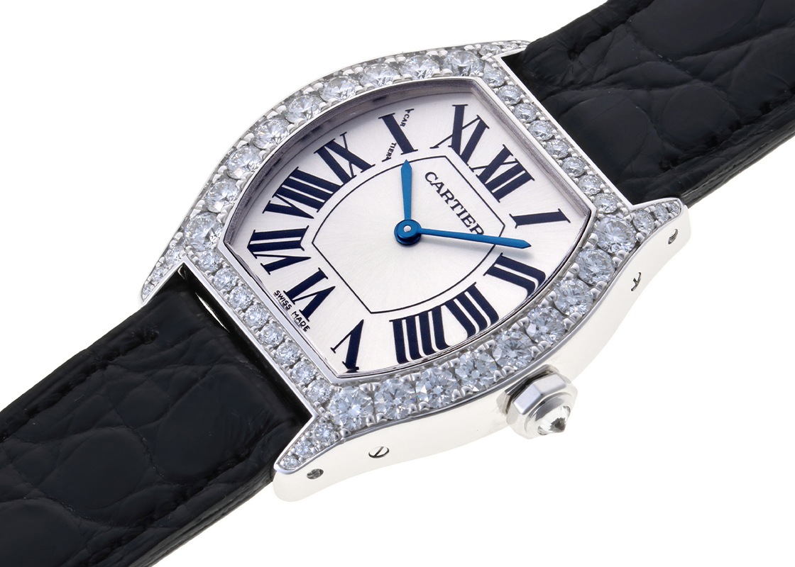CARTIER カルティエ W504931 トーチュSM ダイヤモンド 腕時計 K18WG 革 ダイヤモンド レディース [中古] Cartier - Cartier(カルティエ) 腕時計 トーチュSM WA504931