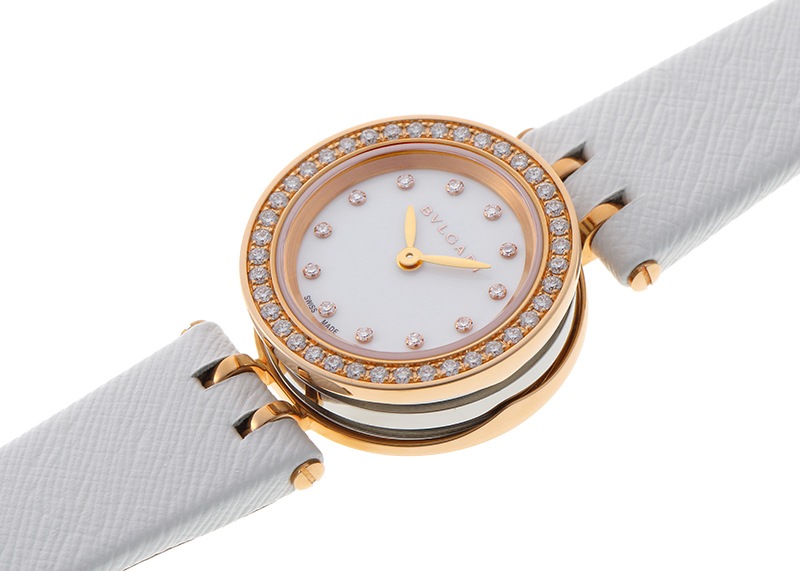 BVLGARI B.zero1 ホワイトレザー腕時計