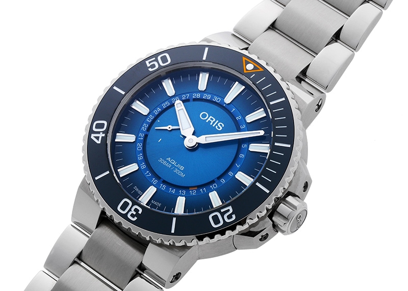 ORIS オリス アクイス 7653 メンズ 腕時計 自動巻 ホワイト デイト
