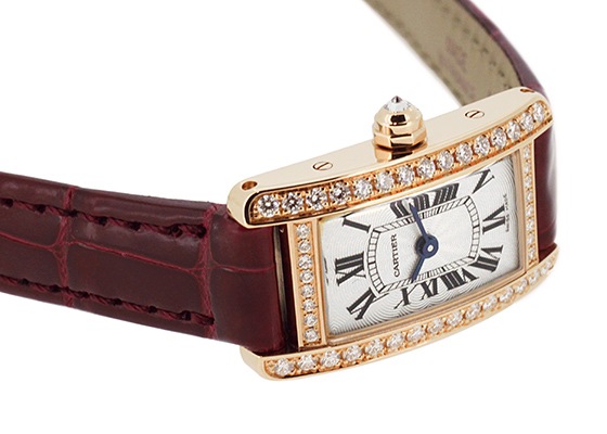 カルティエ - レディース タンクアメリカン ミニ ダイヤモンドベゼル