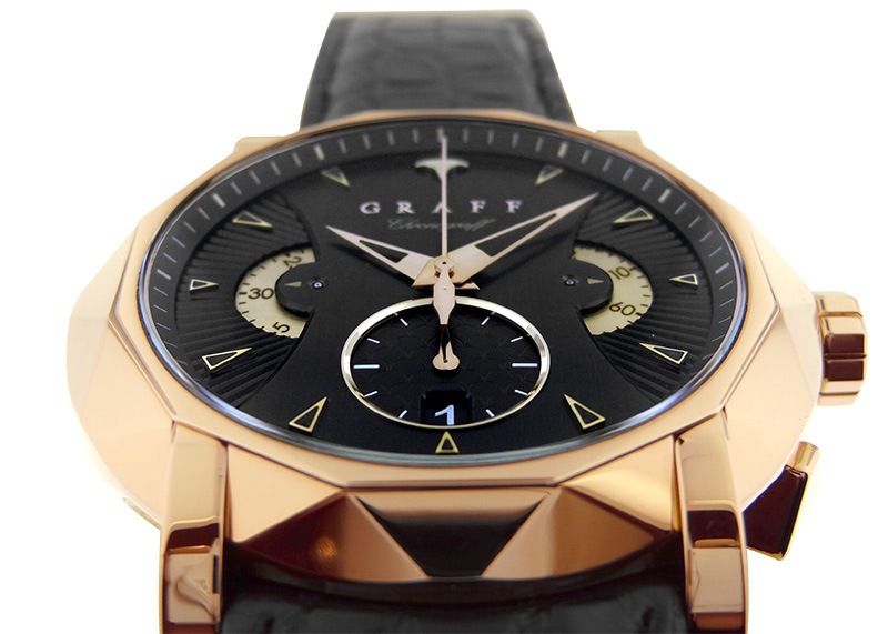 【中古品】XLARGE クロノグラフ ブラック時計 中古)GRAHAM グラハム クロノファイター RACブラックショック