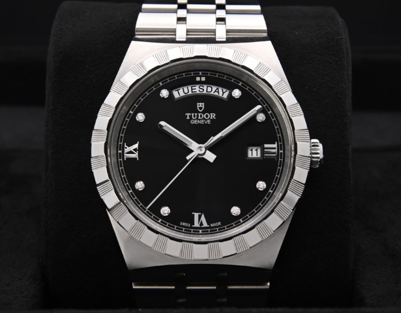 TUDOR ロイヤル 41mm 黒文字盤 8P ダイヤ Ref.M28600-0004 中古品通販  