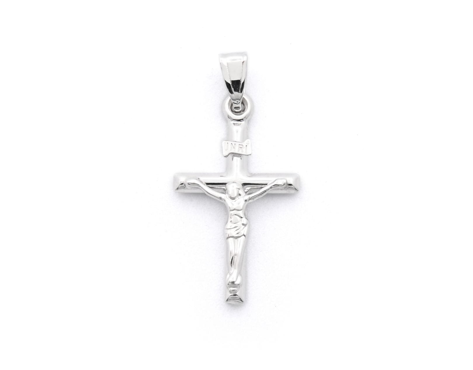 K18WG クロストップ　1g K18WG(ホワイトゴールド) INRI クロス ペンダントトップ(小) 1.1