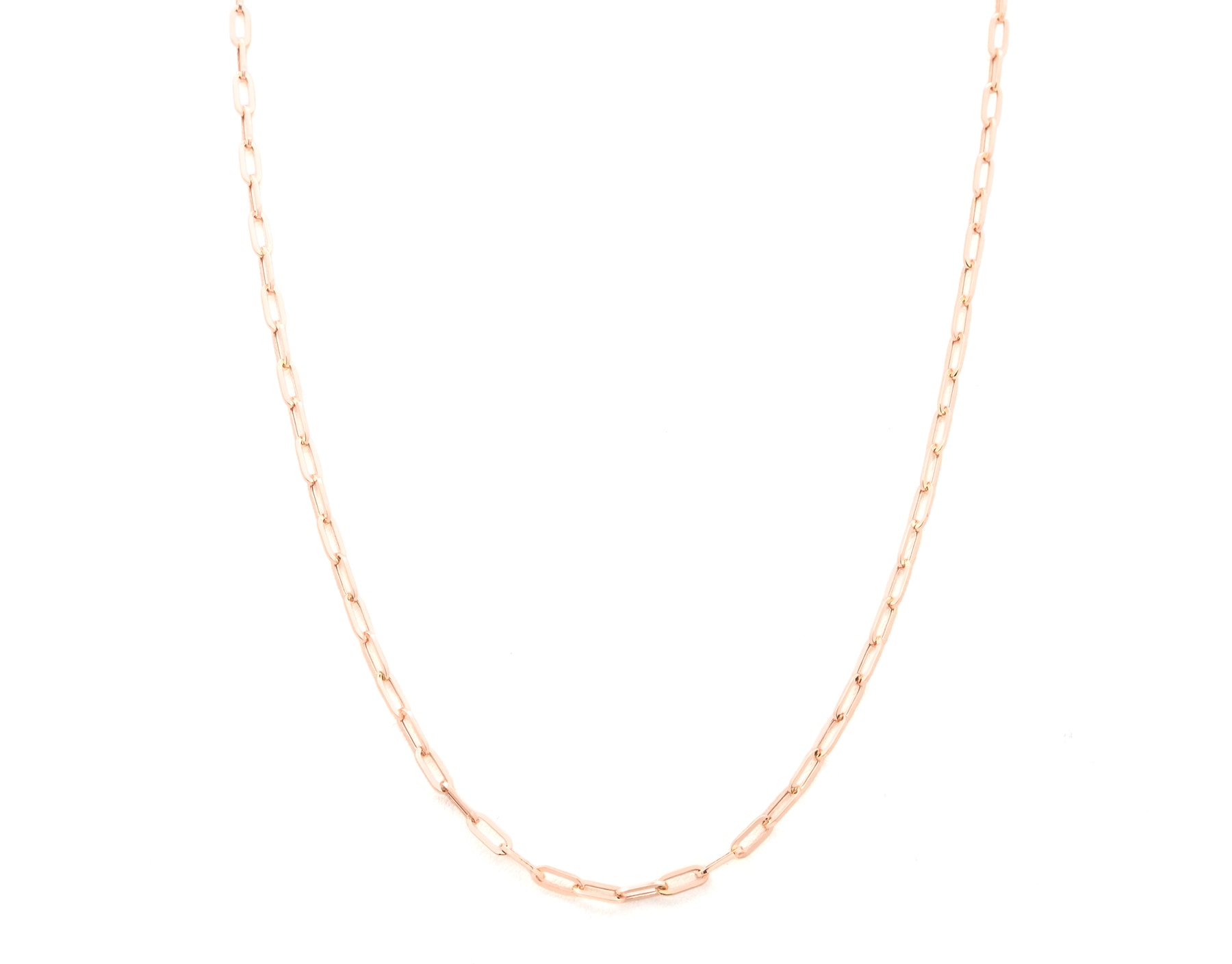 K18PG(18金ピンクゴールド) ペーパークリップ ネックレス 2.5mm幅 3.9g 