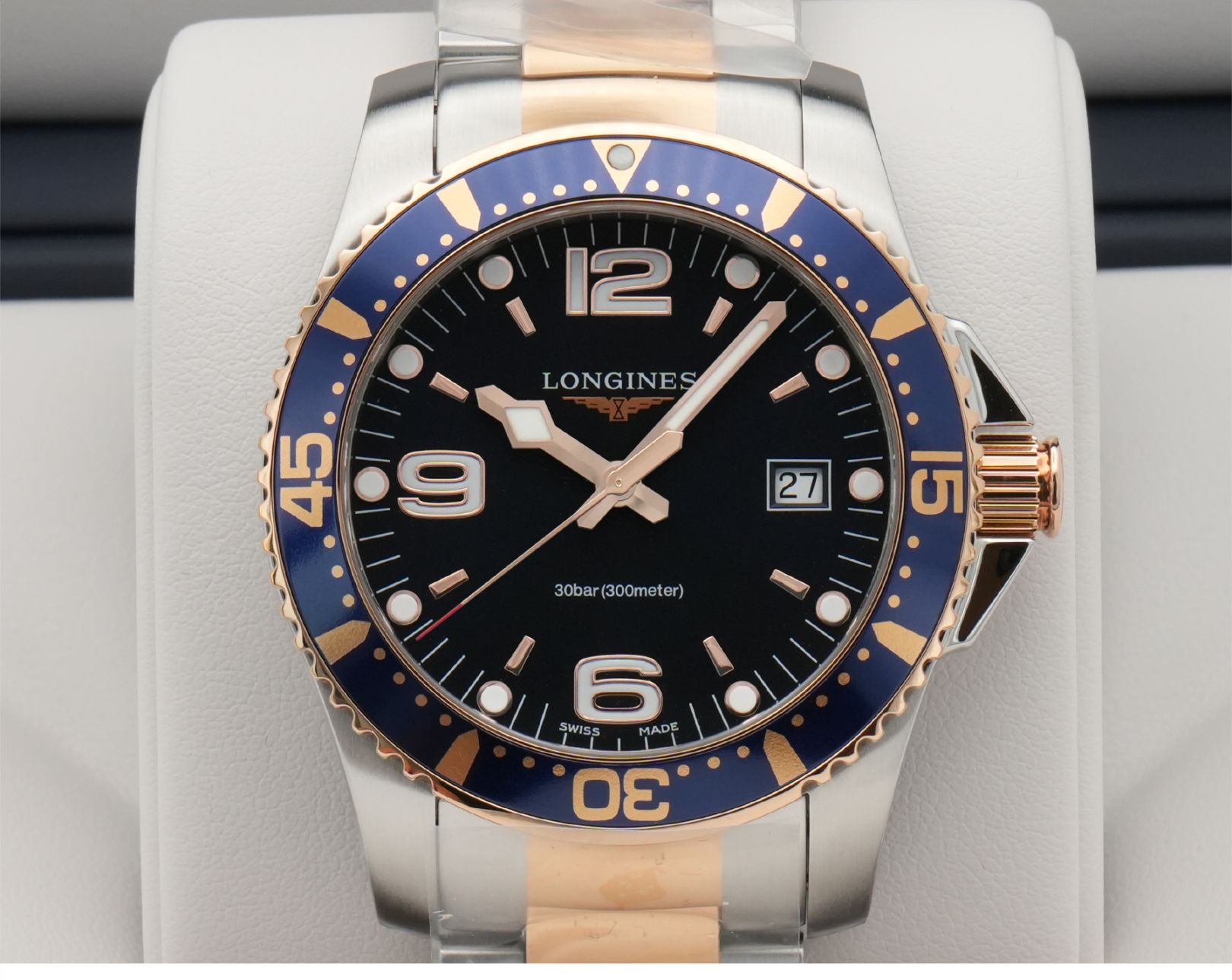 LONGINES クォーツ 腕時計 朝日新聞 LONGINES ハイドロコンクエスト クォーツ 41mm ブルー文字盤 Ref.L3