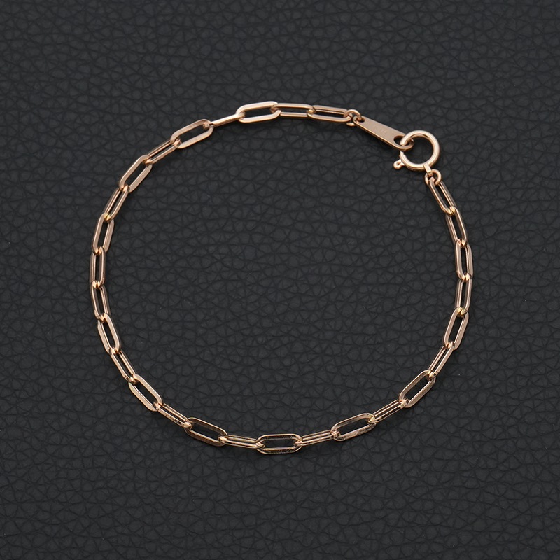 K18PG(18金ピンクゴールド) ペーパークリップ ブレスレット 幅2.5mm 