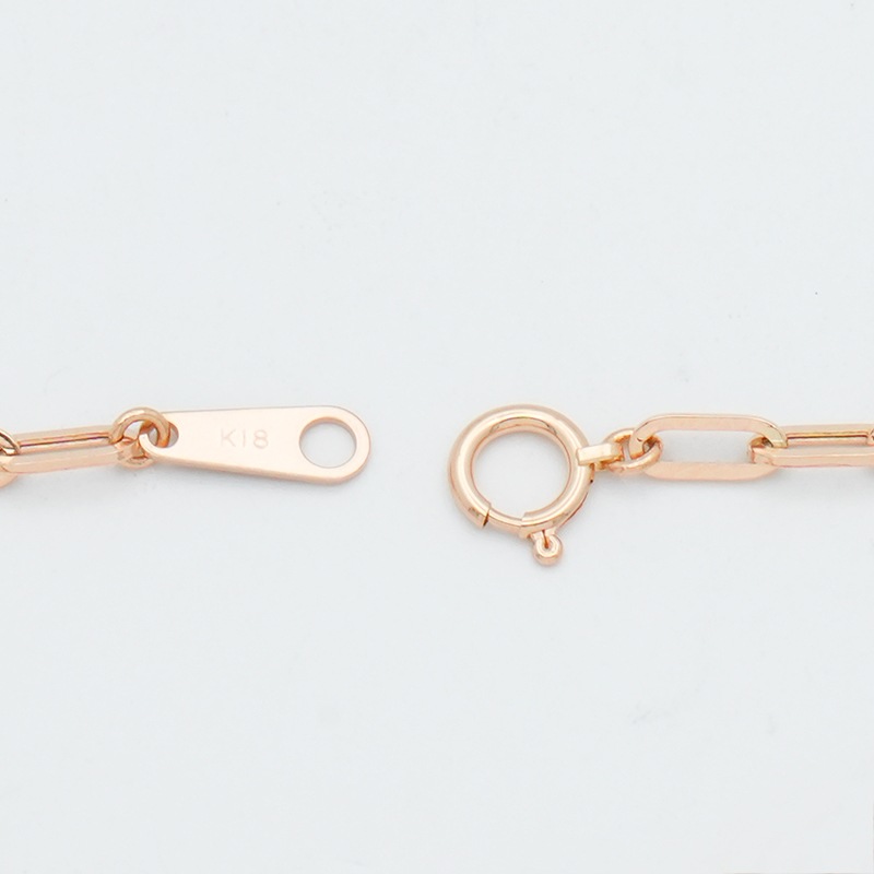K18PG(18金ピンクゴールド) ペーパークリップ ブレスレット 幅2.5mm 