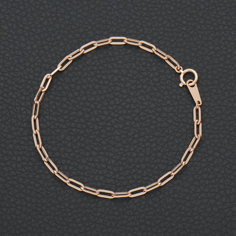 K18PG(18金ピンクゴールド) ペーパークリップ ブレスレット 幅2.5mm 