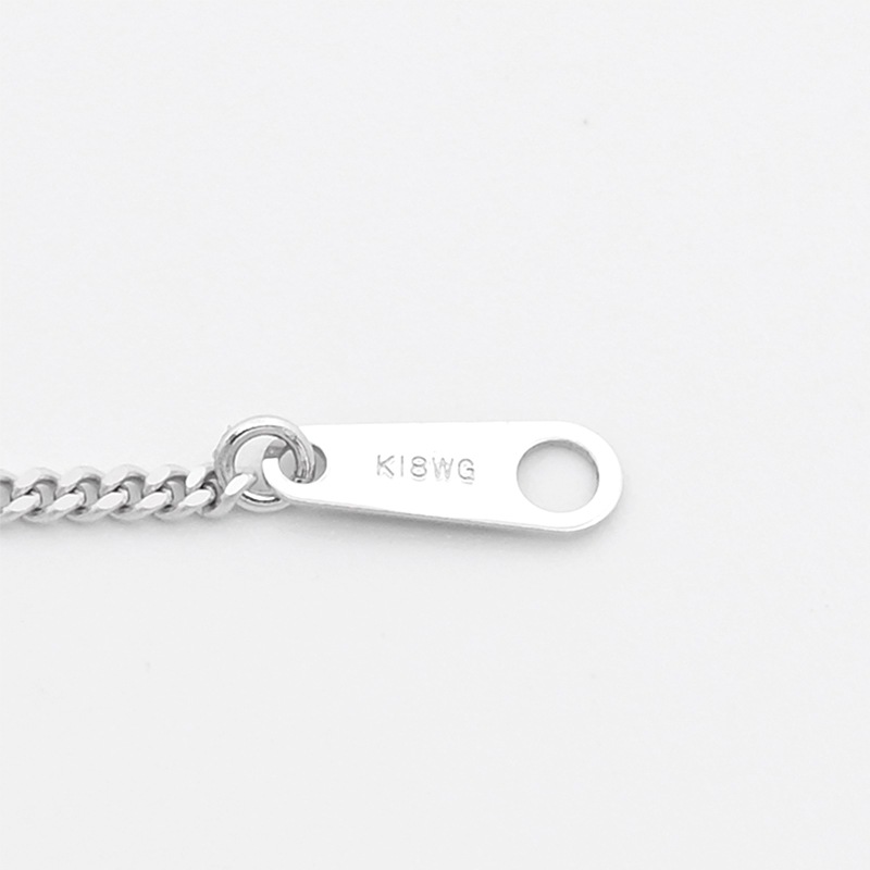 K18WG(18金ホワイトゴールド) 喜平ネックレス 2面カットシングル 3.5g 