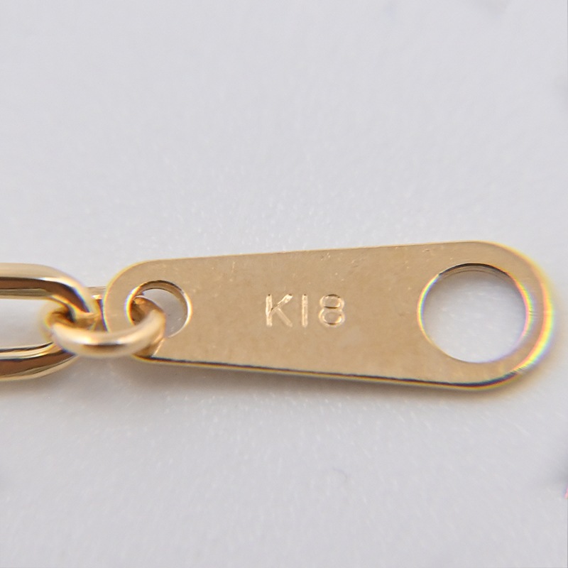 K18 ペーパークリップ ネックレス 幅2.3mm 2.1g 40cm 新品通販 