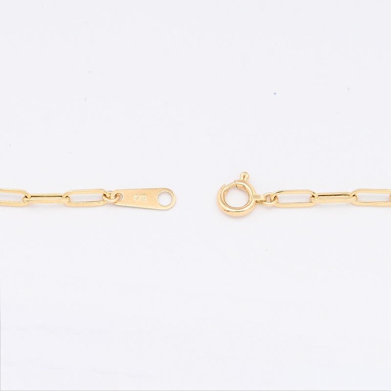 K18 ペーパークリップ ネックレス 幅2.3mm 2.1g 40cm 新品通販 