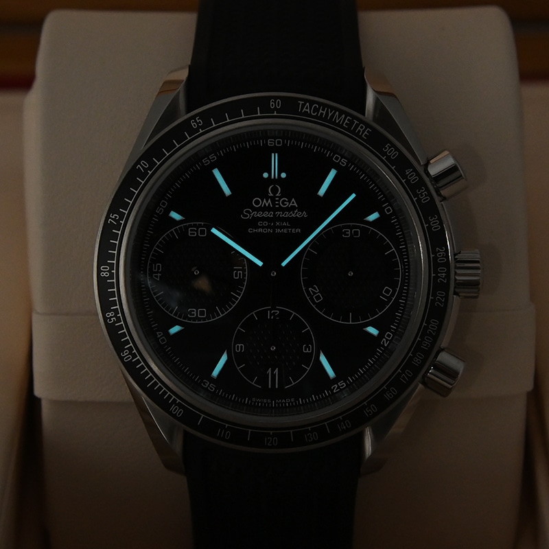 OMEGA スピードマスター レーシング 黒文字盤 ラバーストラップ Ref