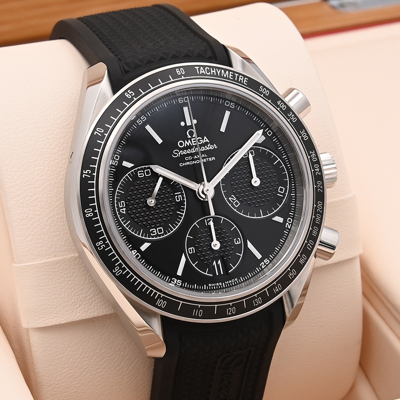 OMEGA スピードマスター レーシング 黒文字盤 ラバーストラップ Ref