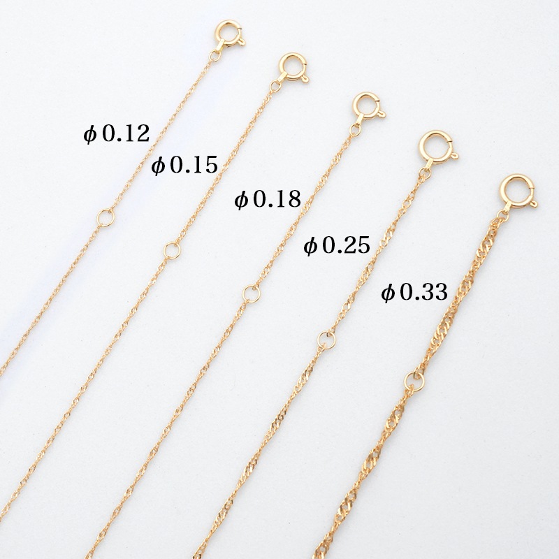 K18 スクリューチェーン ネックレス 幅0.9mm 0.7g 40cm 新品通販 