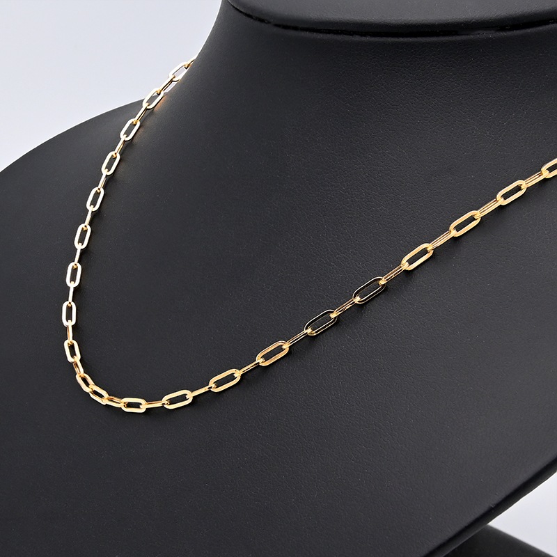 K18 ペーパークリップ ネックレス 幅2.5mm 3.0g 40cm 新品通販 