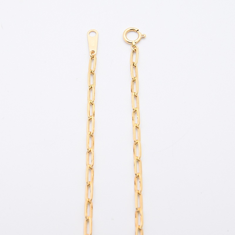 K18 ペーパークリップ ネックレス 幅2.5mm 3.0g 40cm 新品通販 