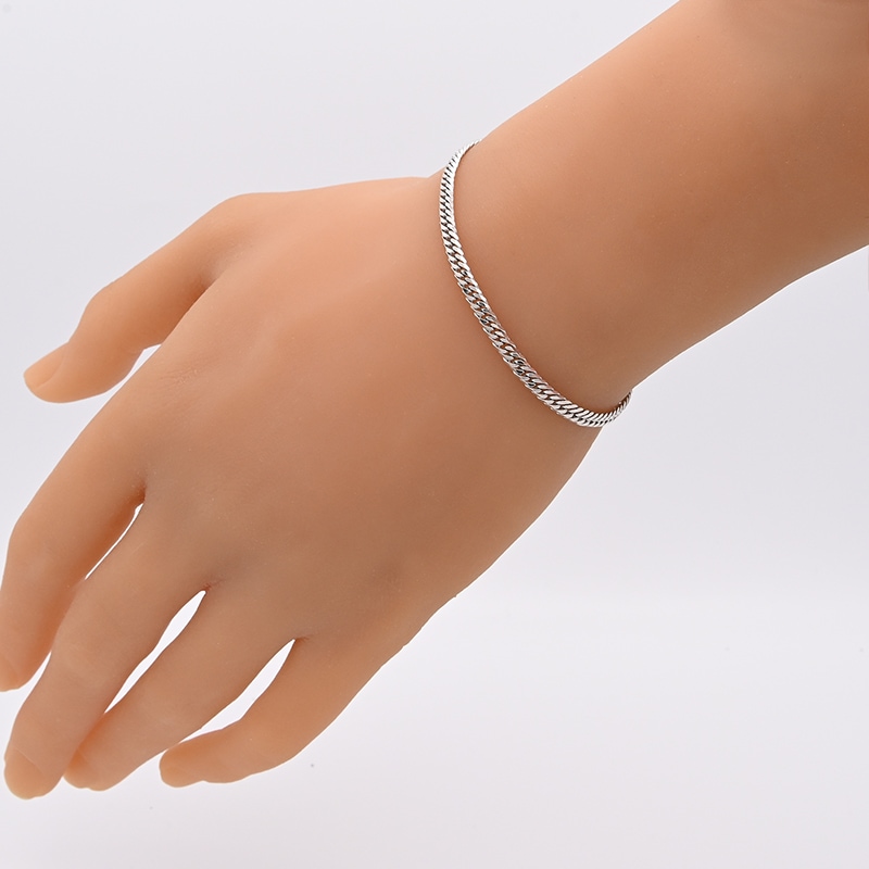 PT850(プラチナ) 喜平ブレスレット 6面カットダブル 10g 18cm