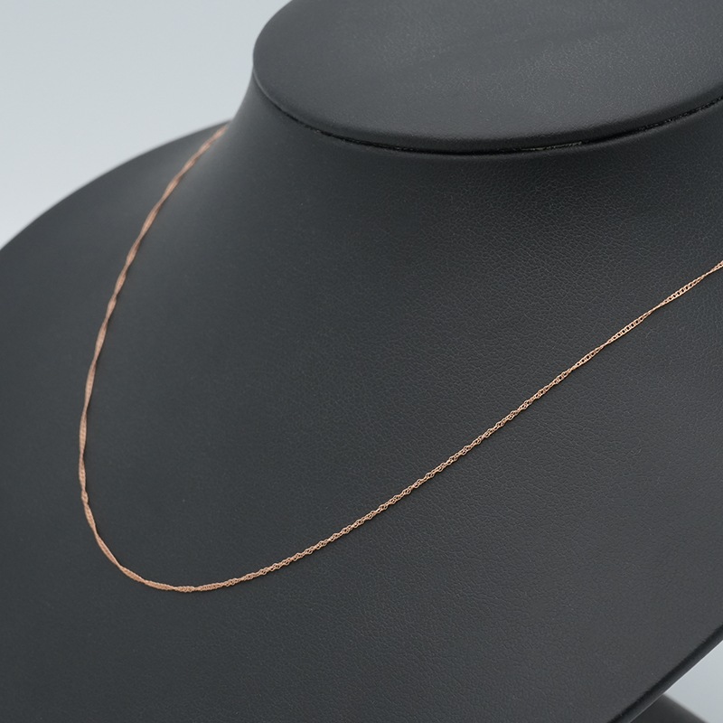 K18PG(18金ピンクゴールド) スクリューチェーン ネックレス 幅0.8mm 