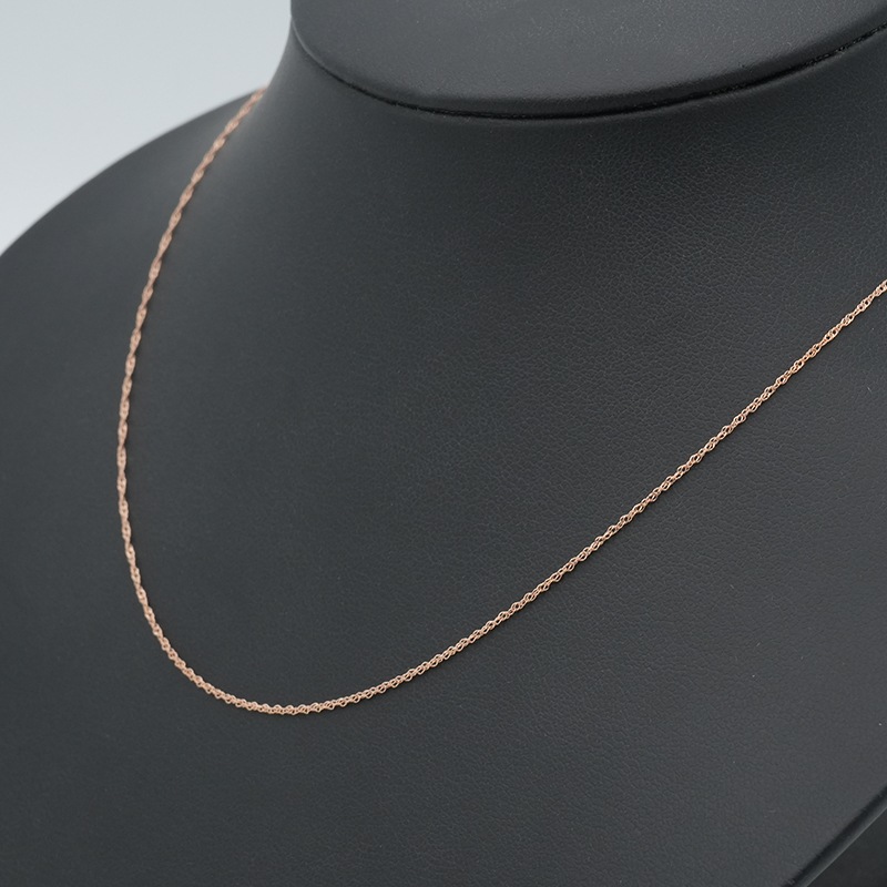 K18PG(18金ピンクゴールド) スクリューチェーン ネックレス 幅1.1mm 