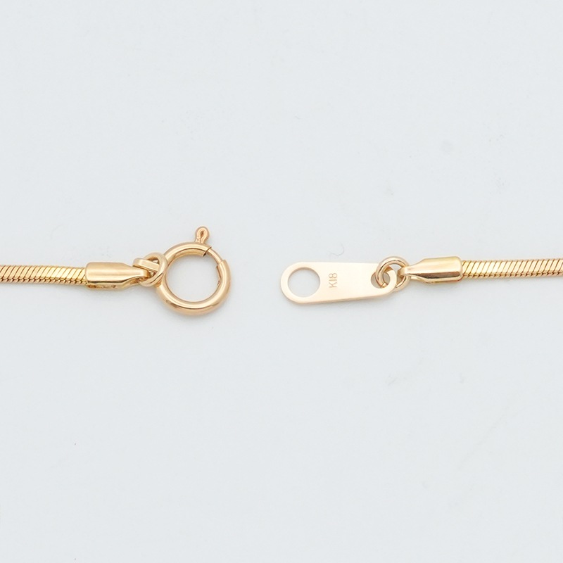 K18 スネークチェーン ブレスレット 幅1.2mm 2.3g 17cm 新品通販 
