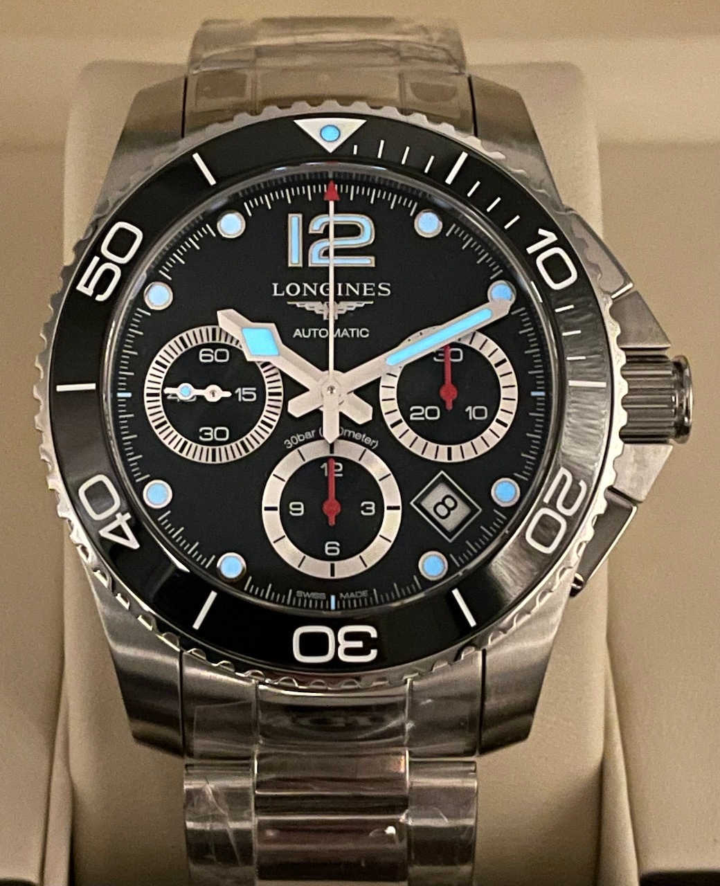 LONGINES ハイドロコンクエスト クロノグラフ 41mm 黒文字盤 Ref.L3  