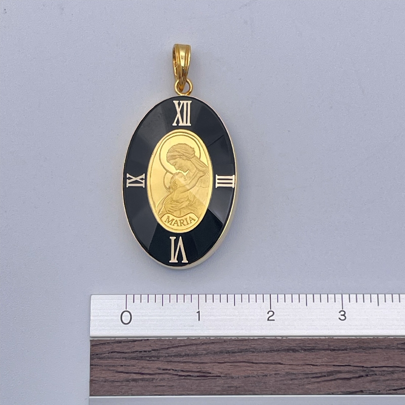 K24/K18 インゴット 1g マリア ペンダントトップ ブラック 新品通販