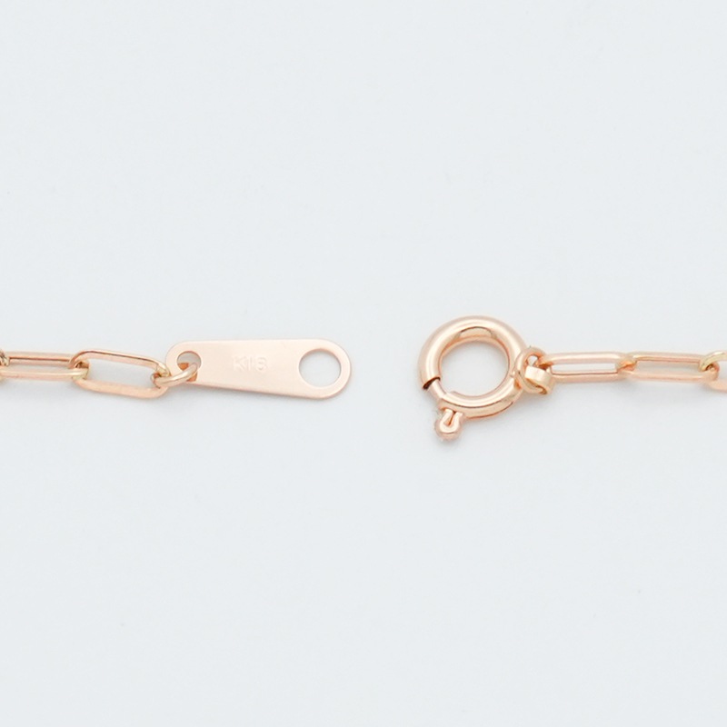 K18PG(18金ピンクゴールド) ペーパークリップ ブレスレット 幅2mm 0.6g 